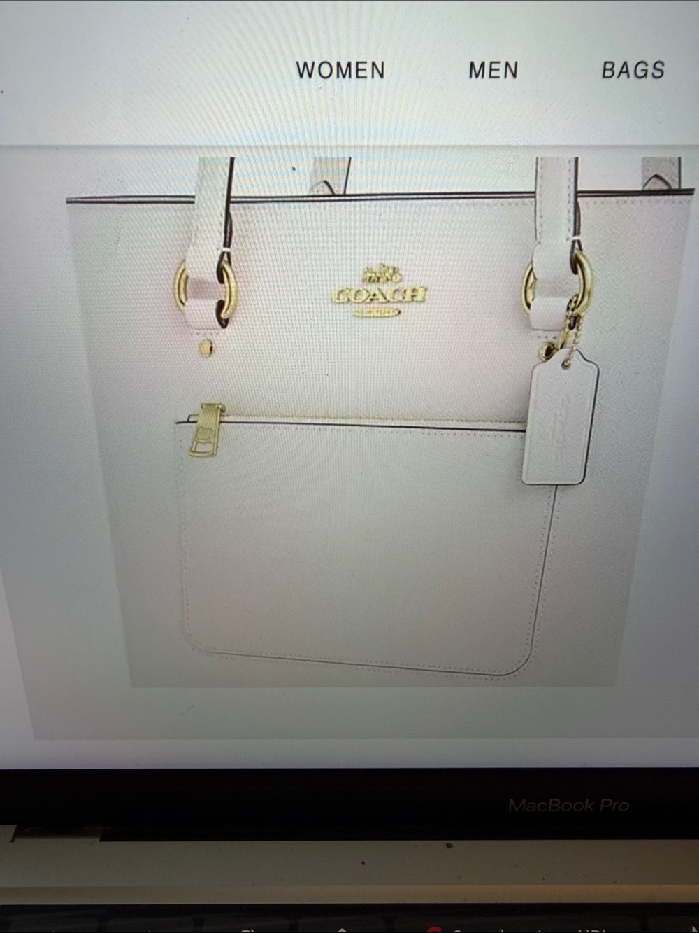 NWT Coach Station Tote Leather Gold/Chalk Beautiful Multi function pockets - Picture 15 of 16